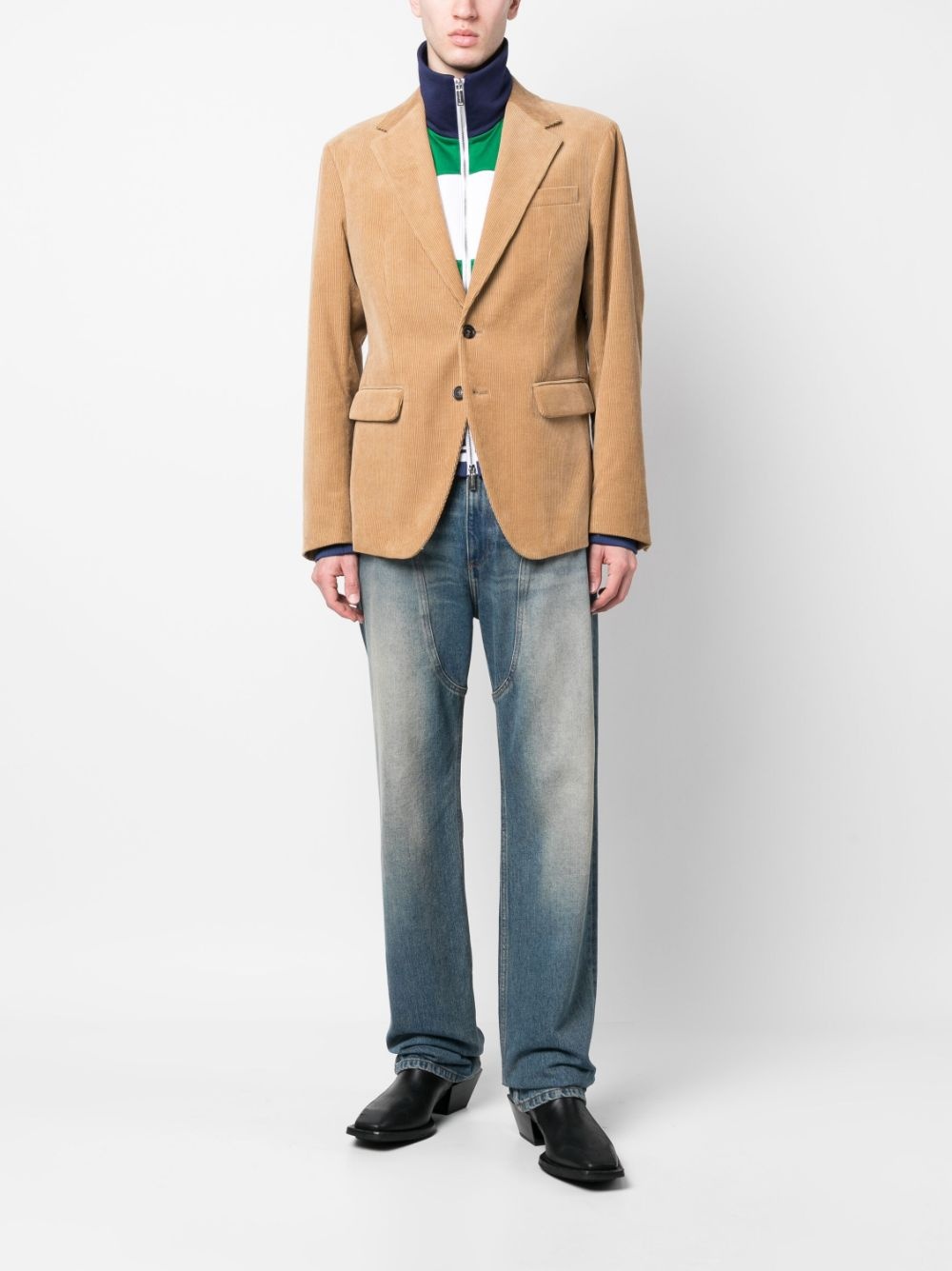 layered-effect single-breasted blazer - 2