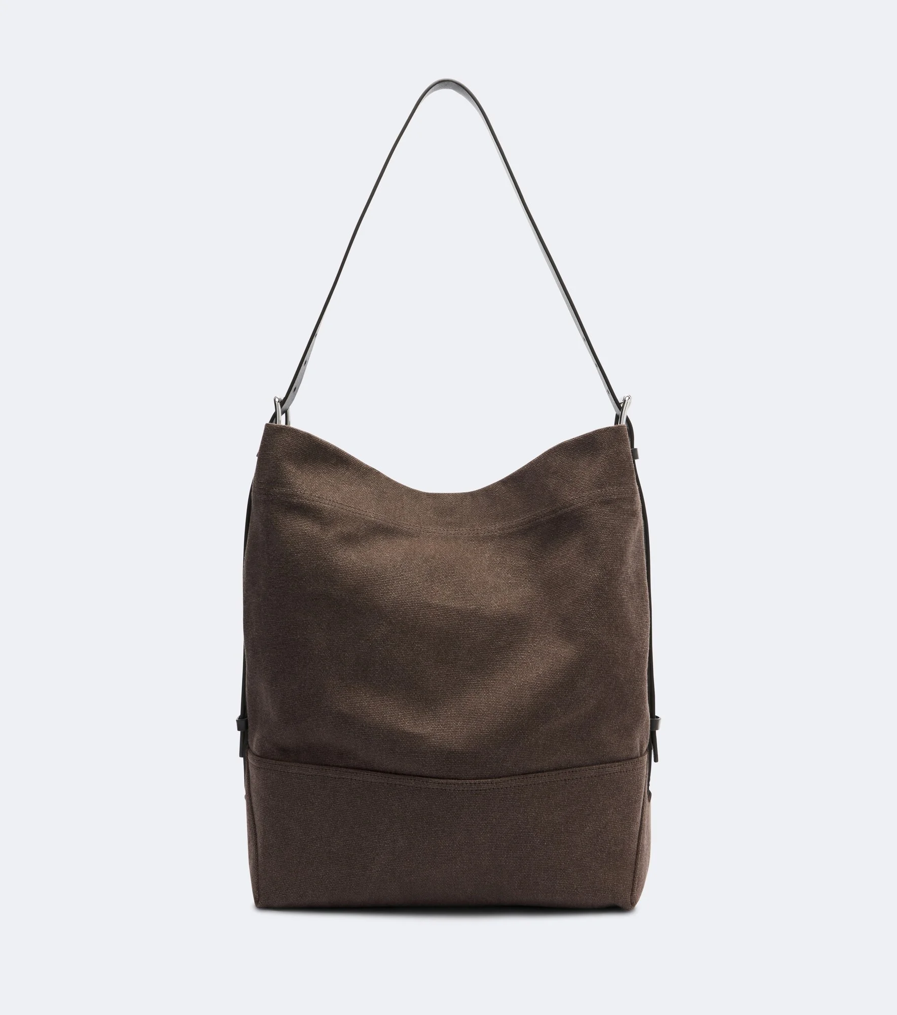 Belted Medium cotton canvas tote bag - 1