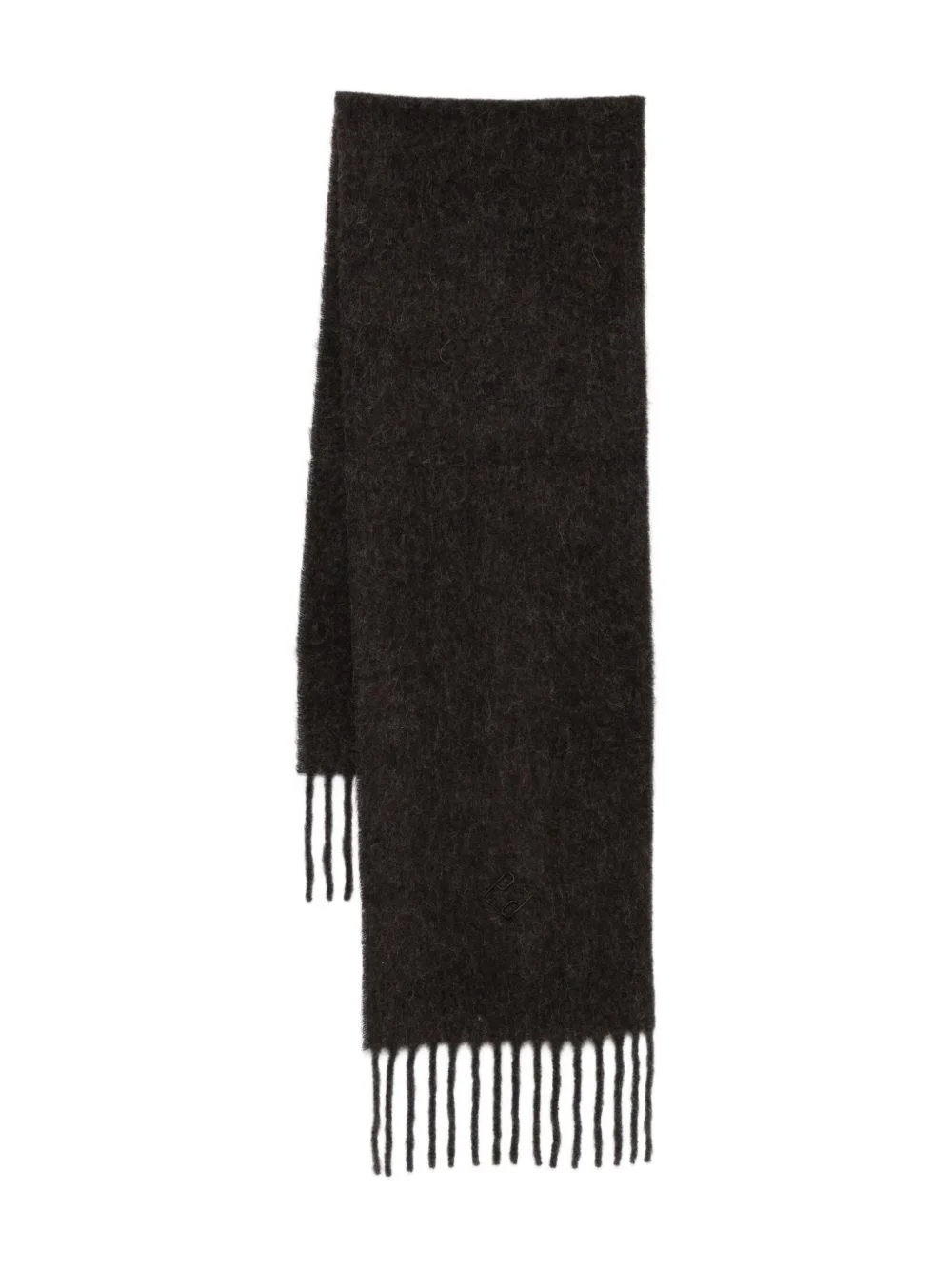 fringed wool-blend scarf - 1