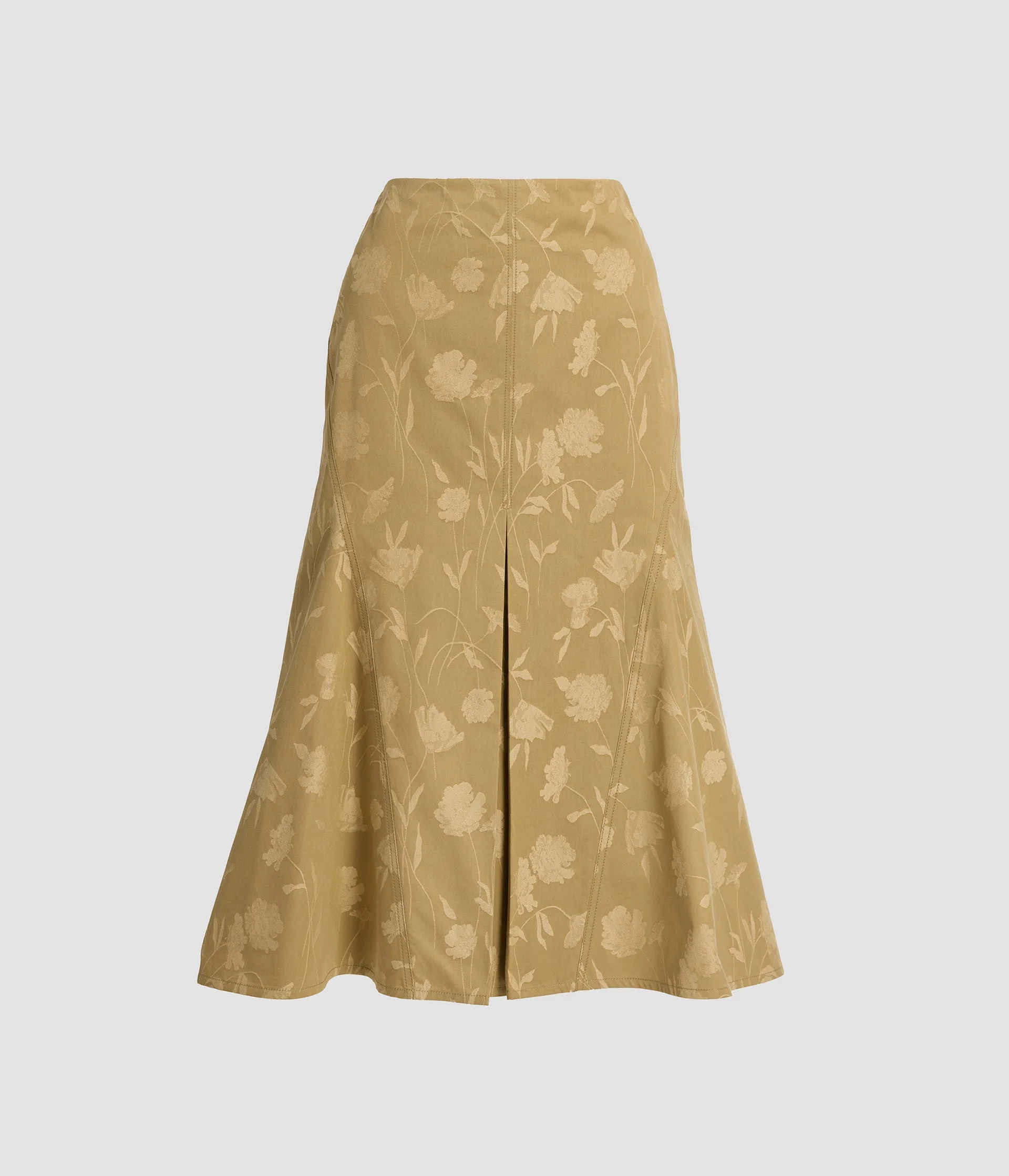POPPY COTTON JACQUARD FLUTED MIDI SKIRT - 1
