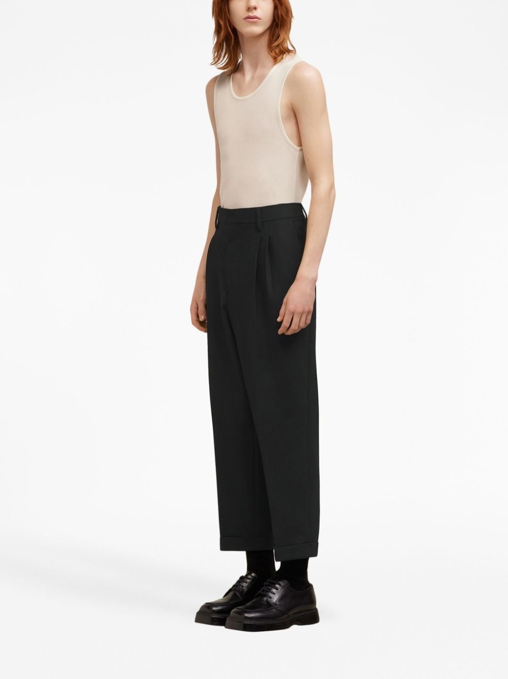 box-pleated cropped trousers - 4