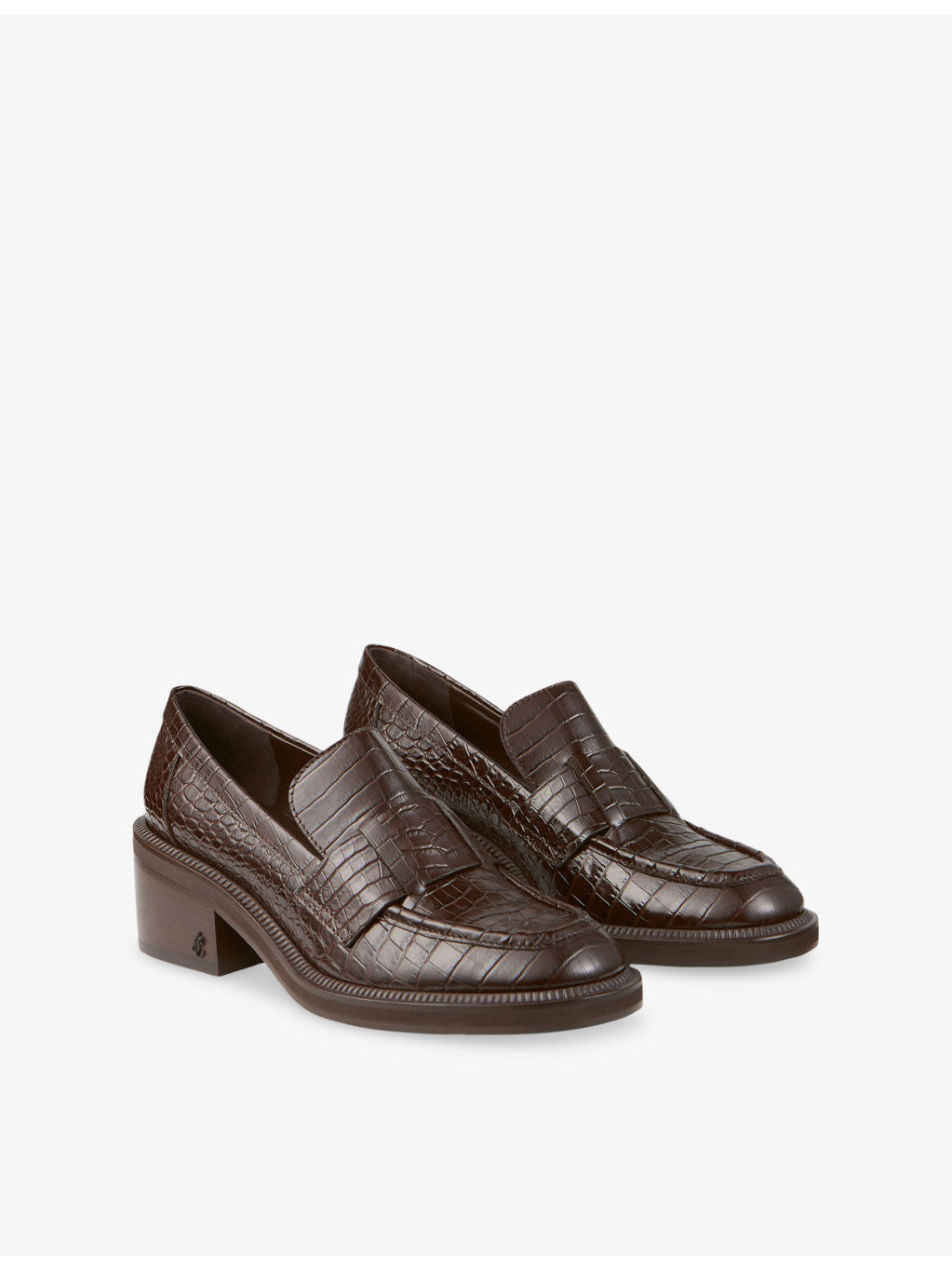 Tylor 60 Embossed Heeled Leather Loafers - 3