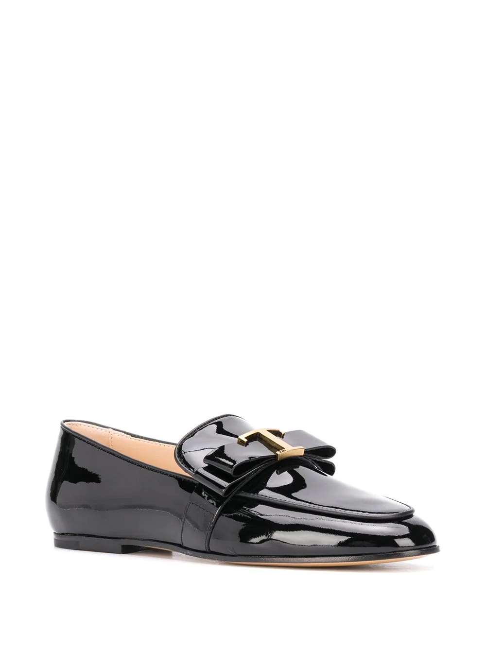 high-shine logo-plaque loafers - 2