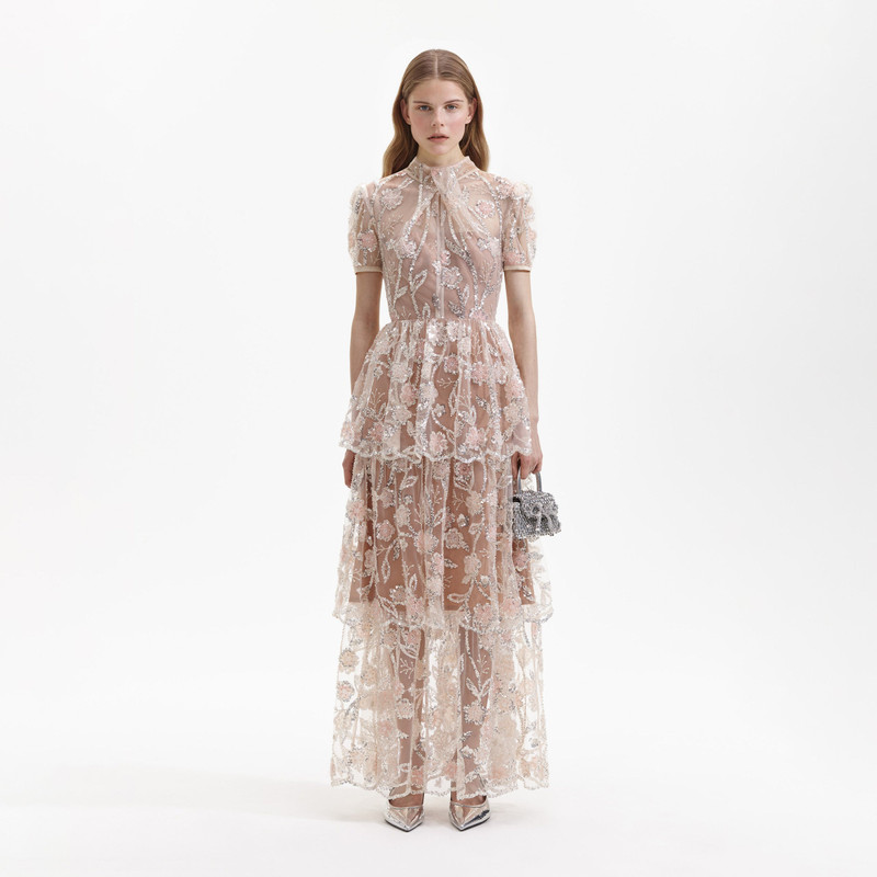 Sequin Flower Maxi Dress 1