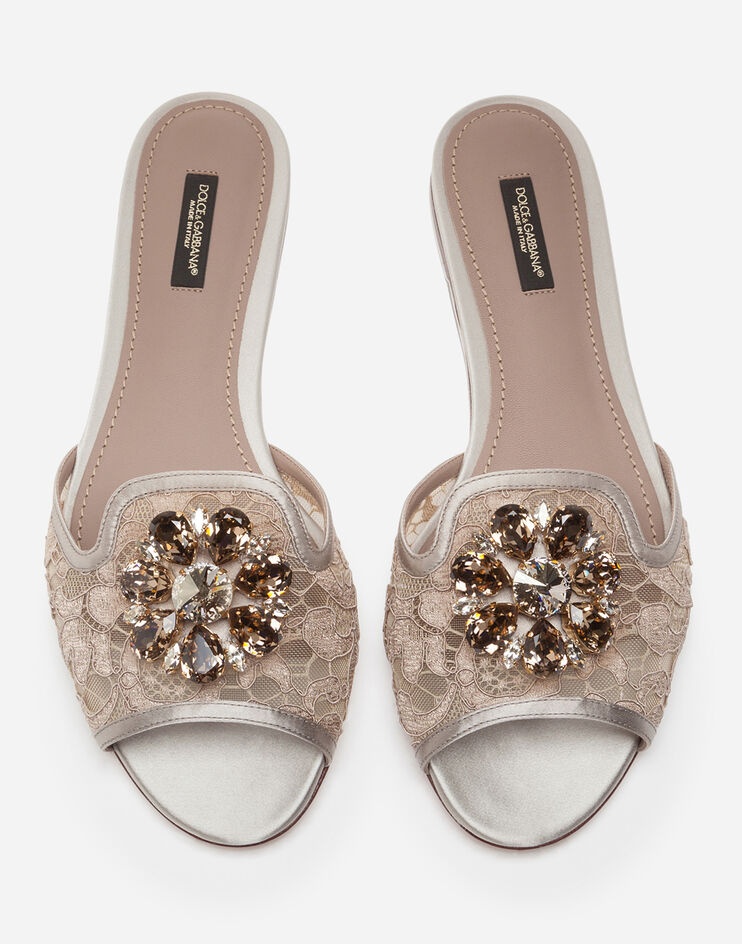 Lace slippers with crystals - 4