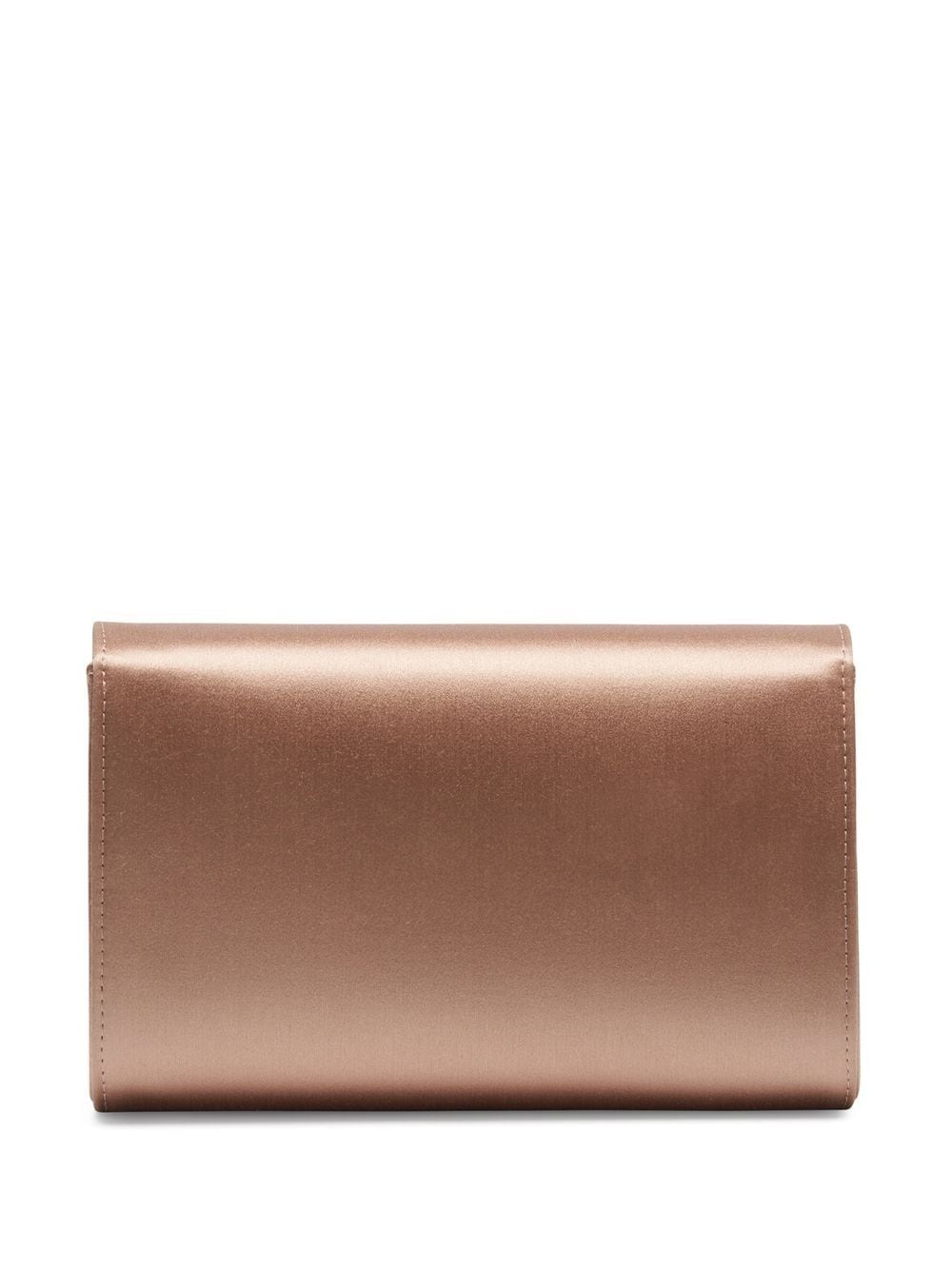 logo-plaque leather clutch bag - 3