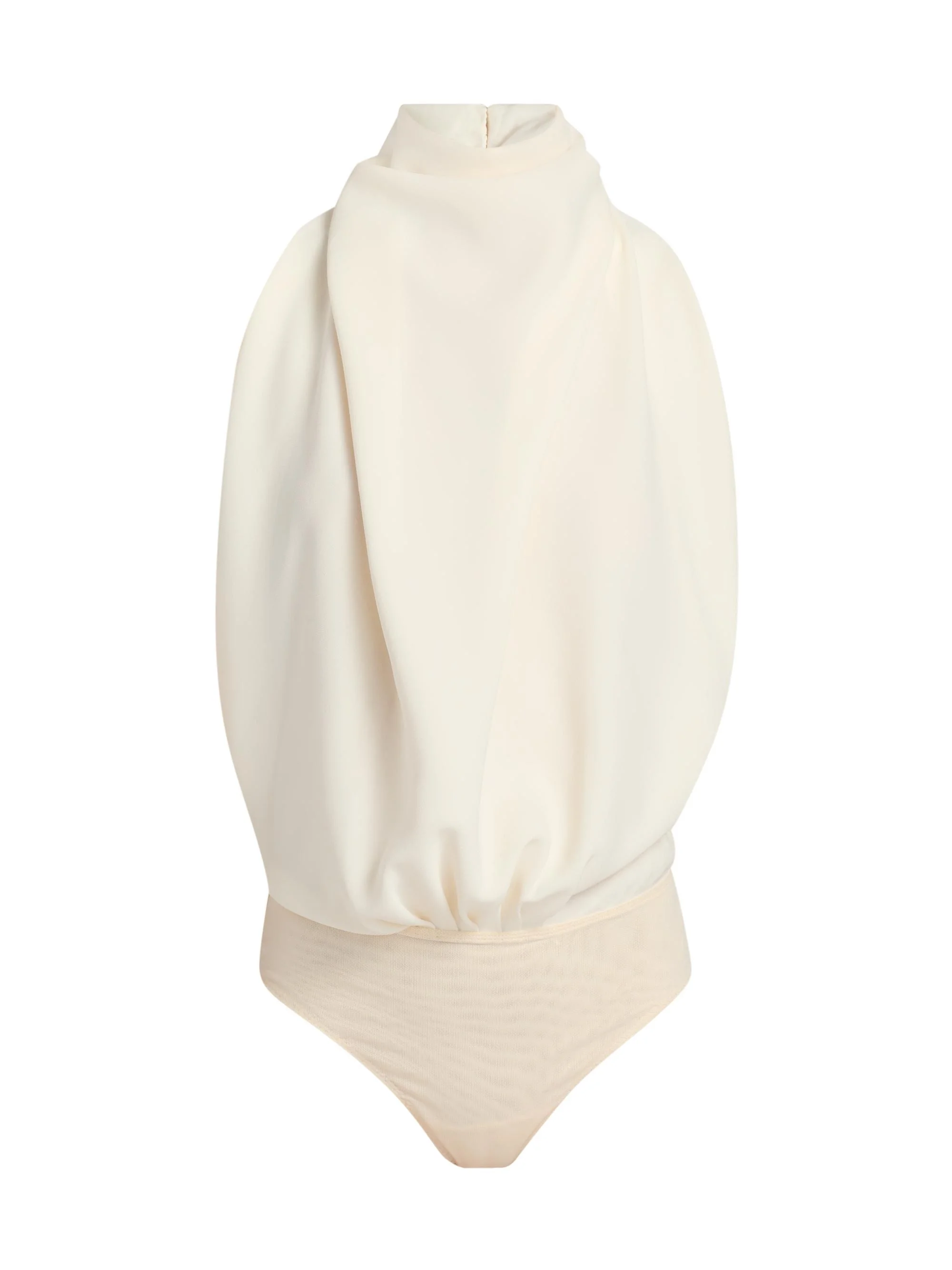 Women's Bethe Draped Bodysuit - Snow White - 1