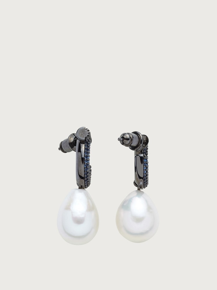 GANCINI EARRINGS WITH BAROQUE PEARL - 2