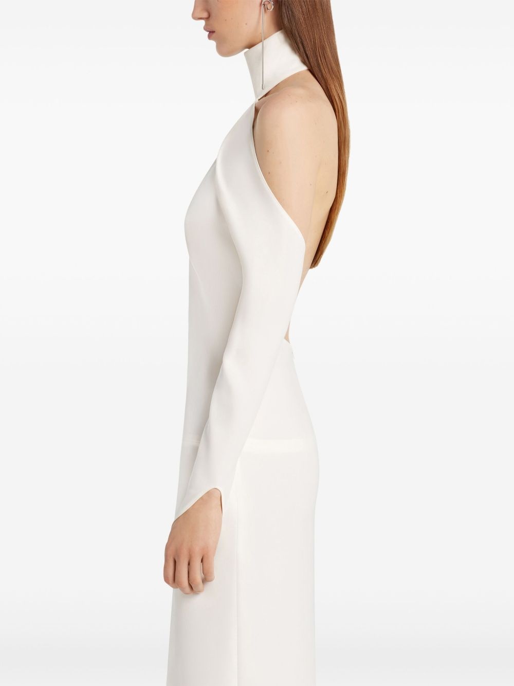 asymmetric shoulder-detail dress - 5