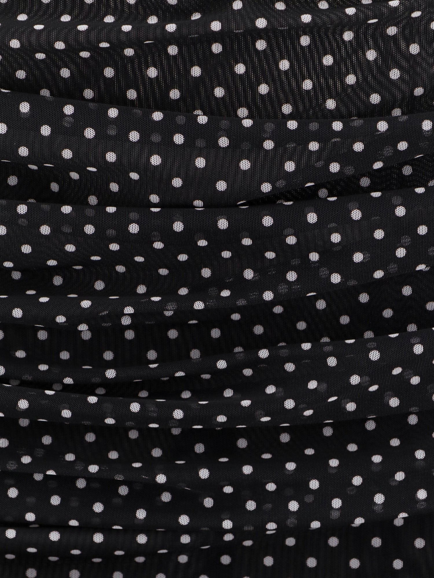 Polka-Dots Dress With Drapery - 5