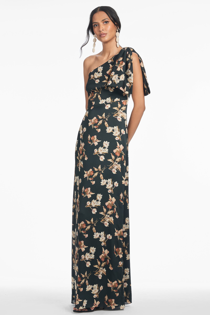 SACHIN & BABI Chelsea Gown - Black Venetia Petal outlook