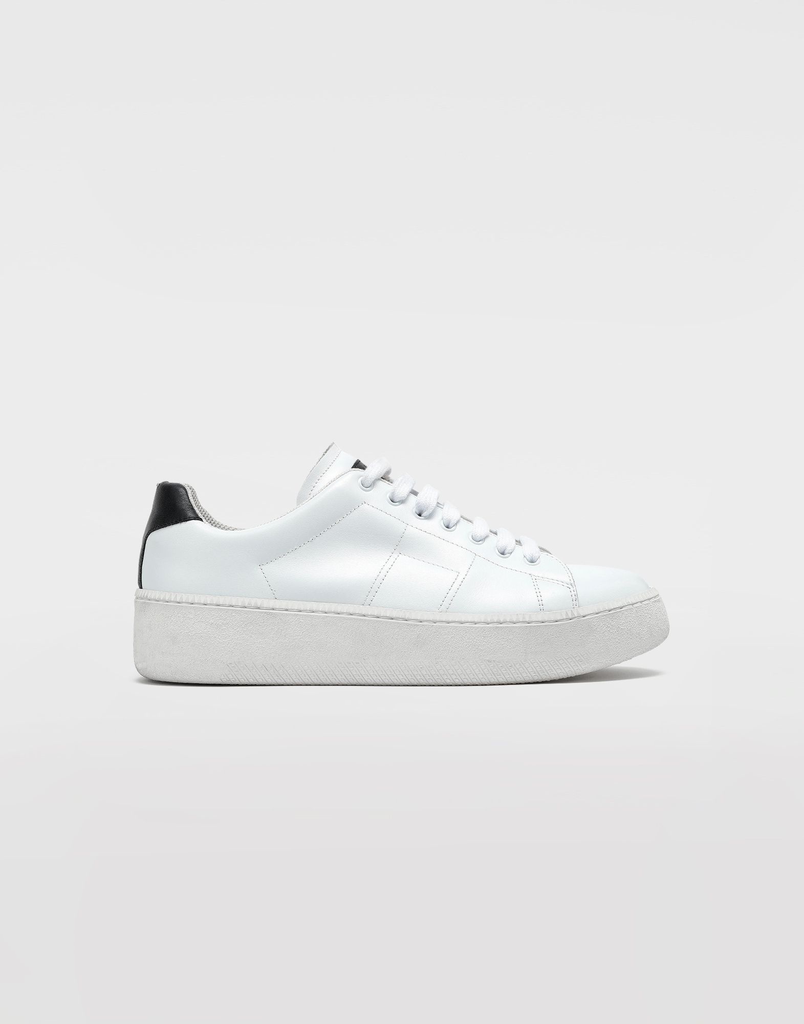 Wedge leather tennis shoes - 1