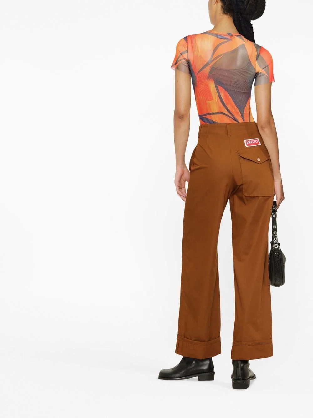 wide-leg cotton trousers - 3