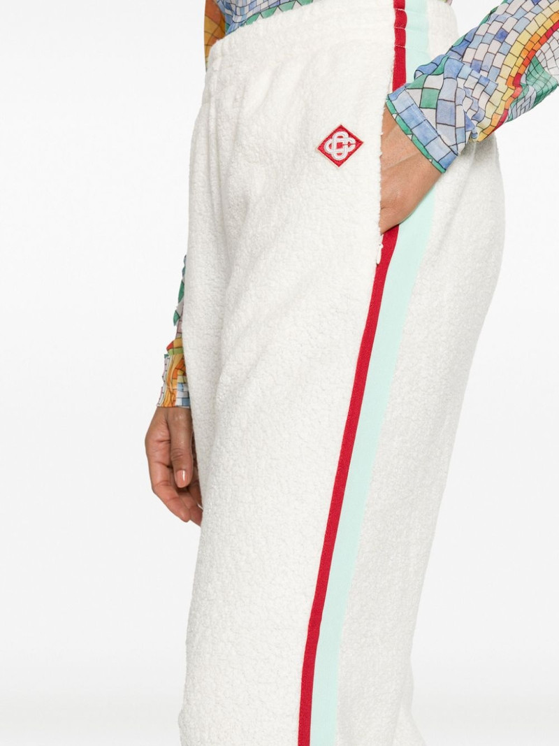logo-patch side-stripe fleece track pants 5