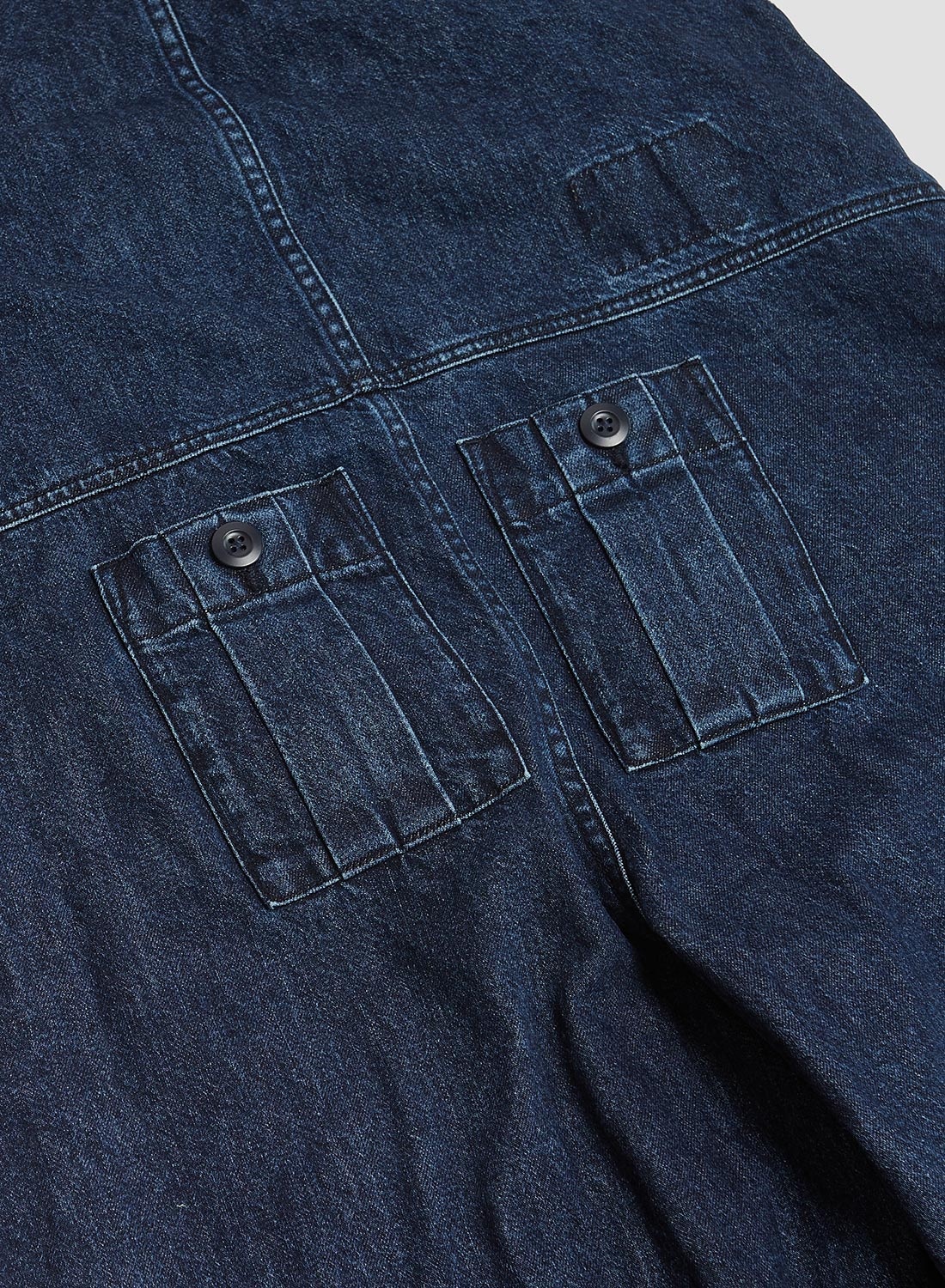Railway Dungaree Denim in Washed Indigo - 7