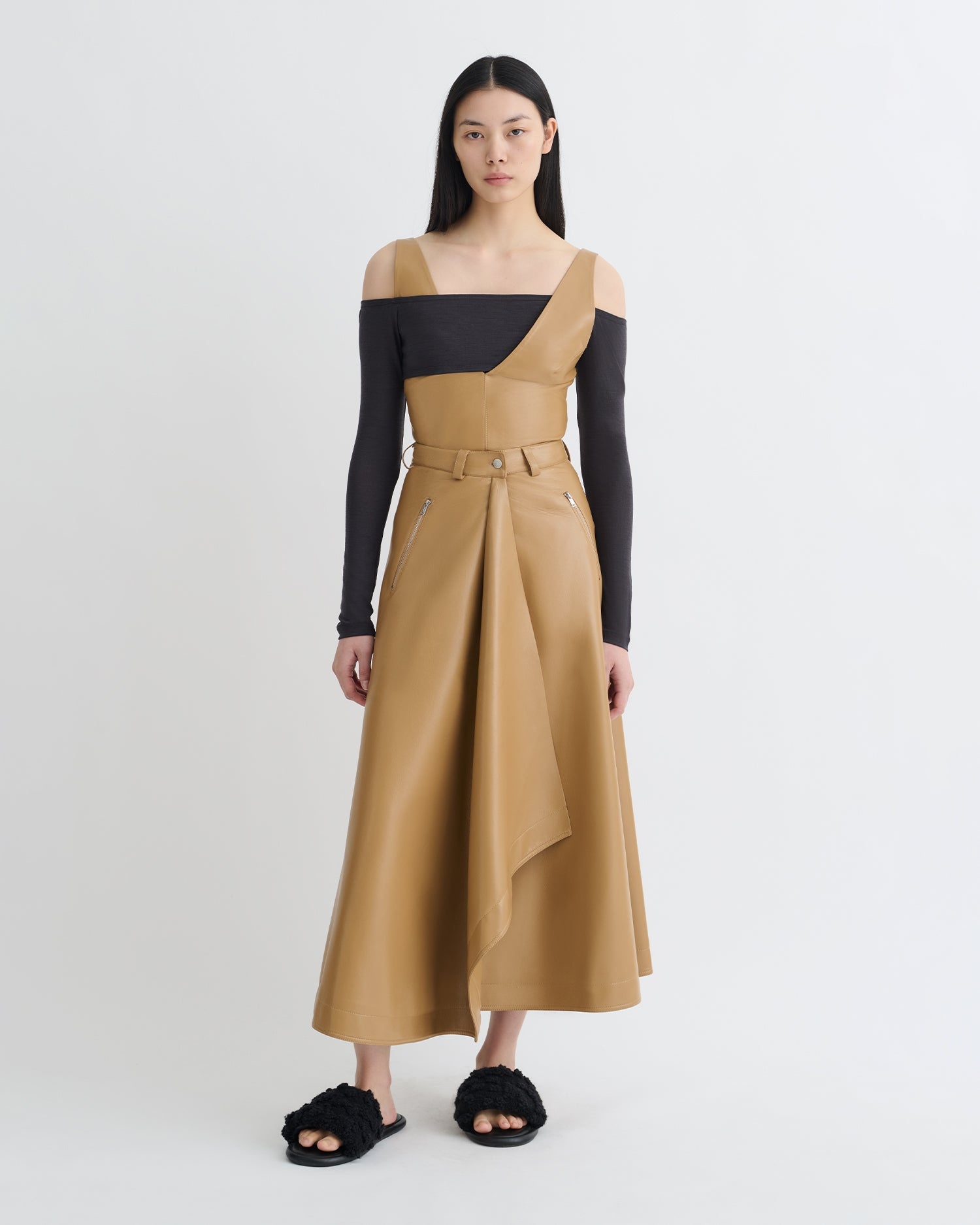 Wool Jersey and Okobor™ Alt-Leather Top - 1