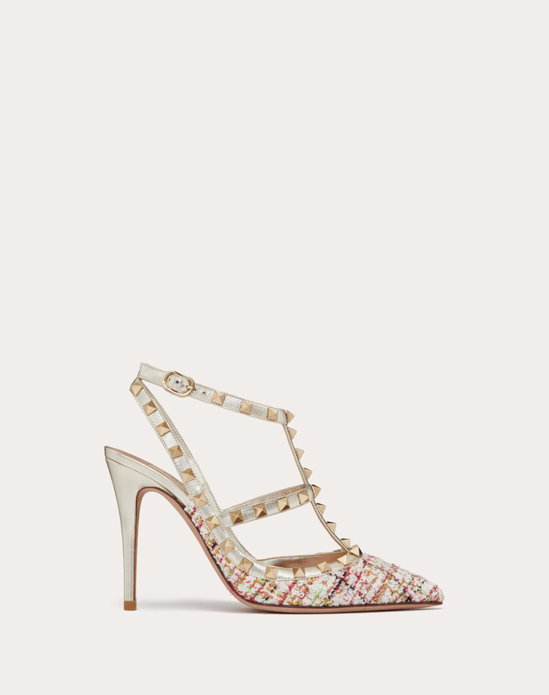ROCKSTUD TWEED PUMP WITH STRAPS 100MM - 1