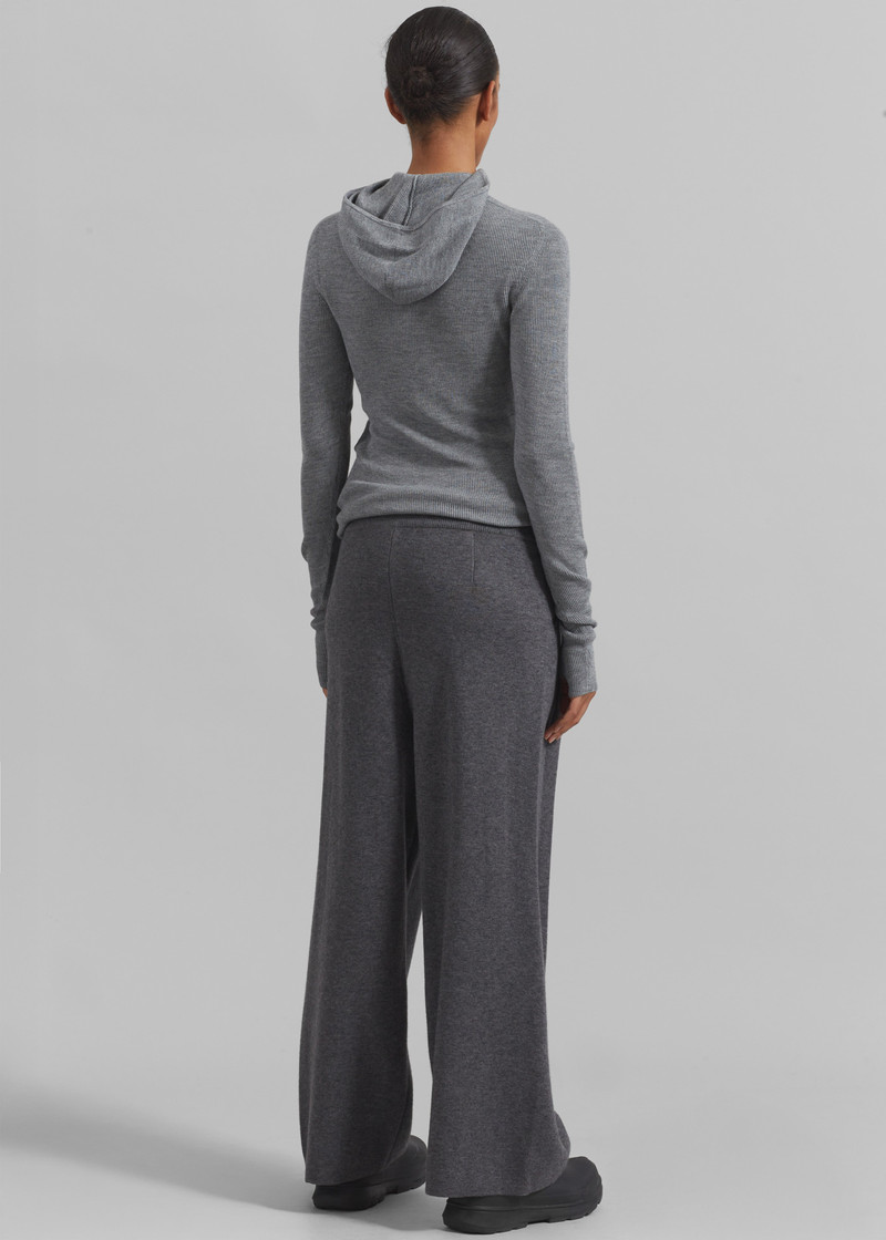 Danae Hooded Knit Top - Grey 14