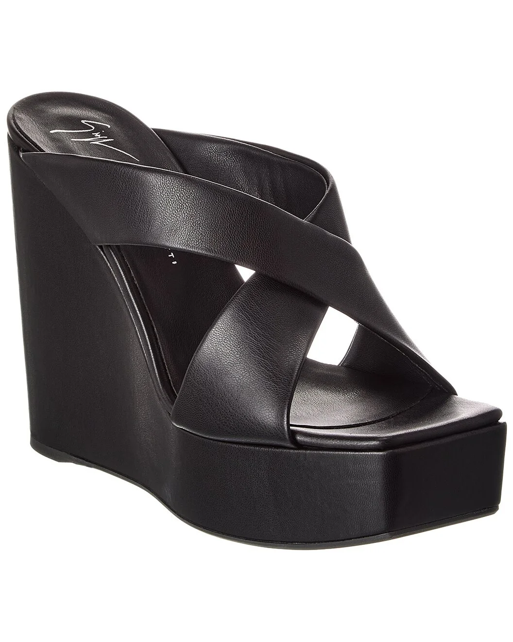 Giuseppe Zanotti Zanilla 90 Leather Wedge Sandal - 1