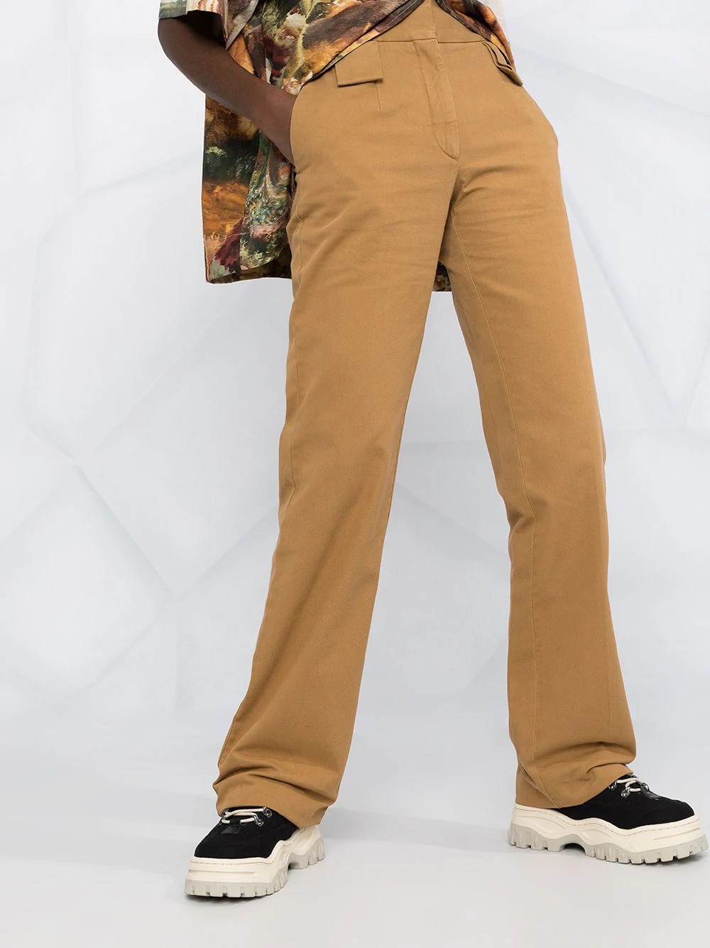 flared high-waisted trousers - 5