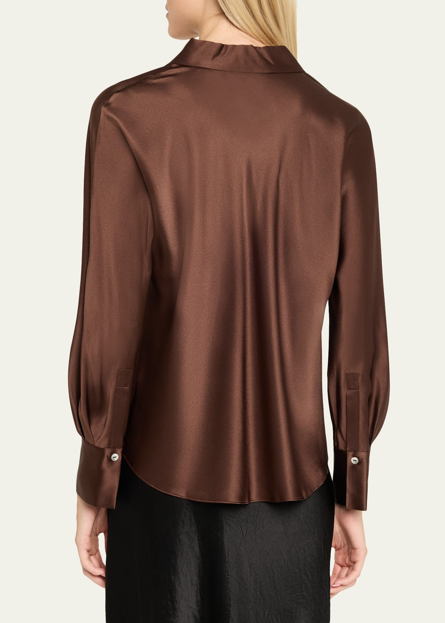 Bias Silk Long-Sleeve Blouse - 3