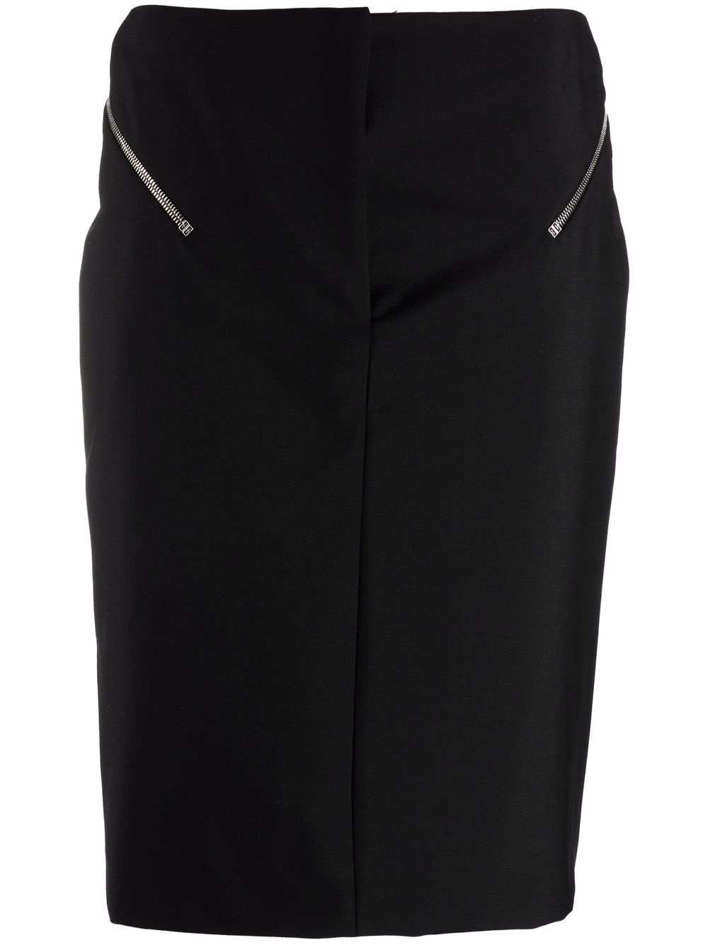 zip-embellished pencil skirt - 1