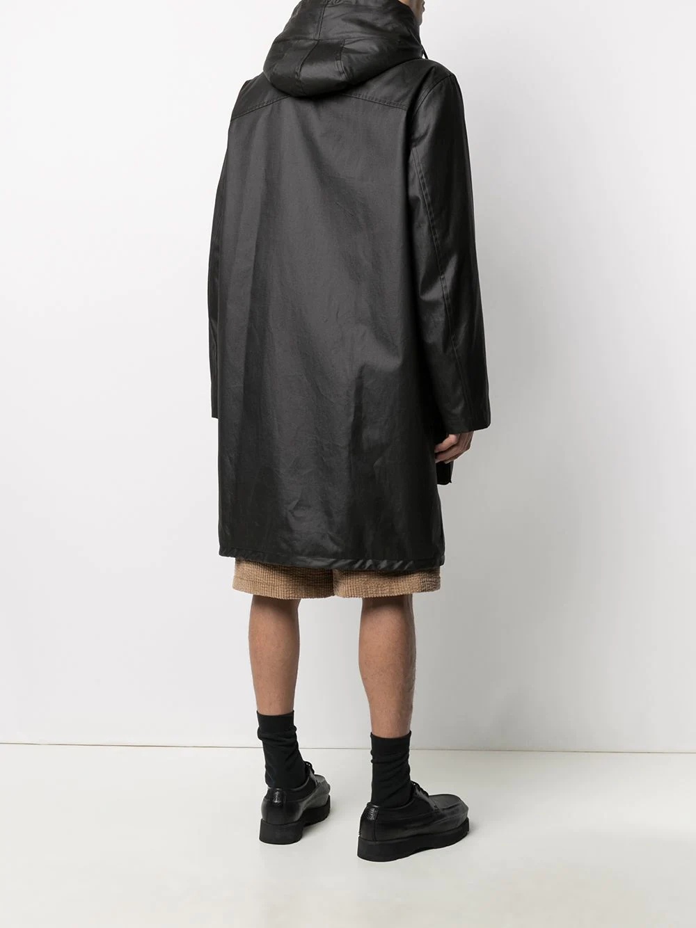 hooded mid-length coat - 4