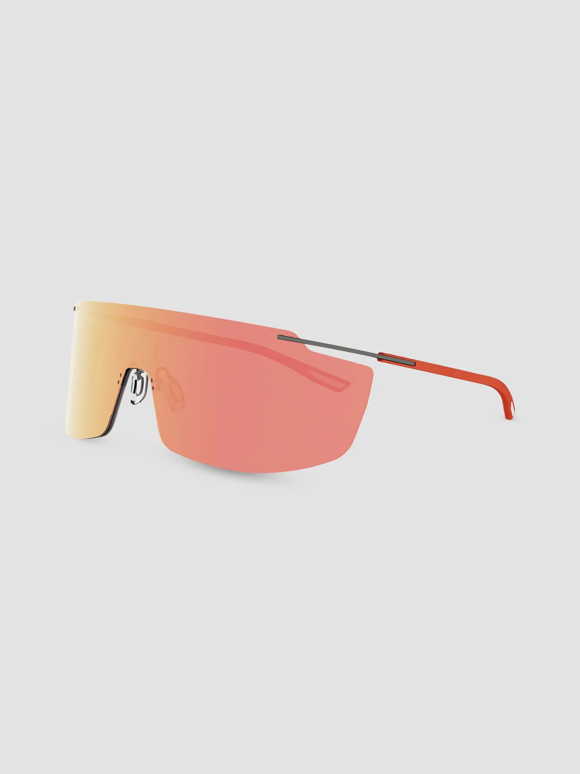 Men's Flex Rubber Shield Sunglasses - Black Red - 1