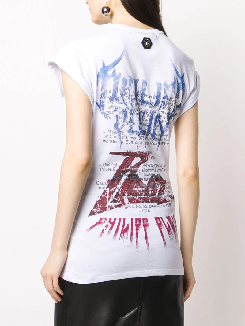 크리스탈 skull 인쇄 T 셔츠 4