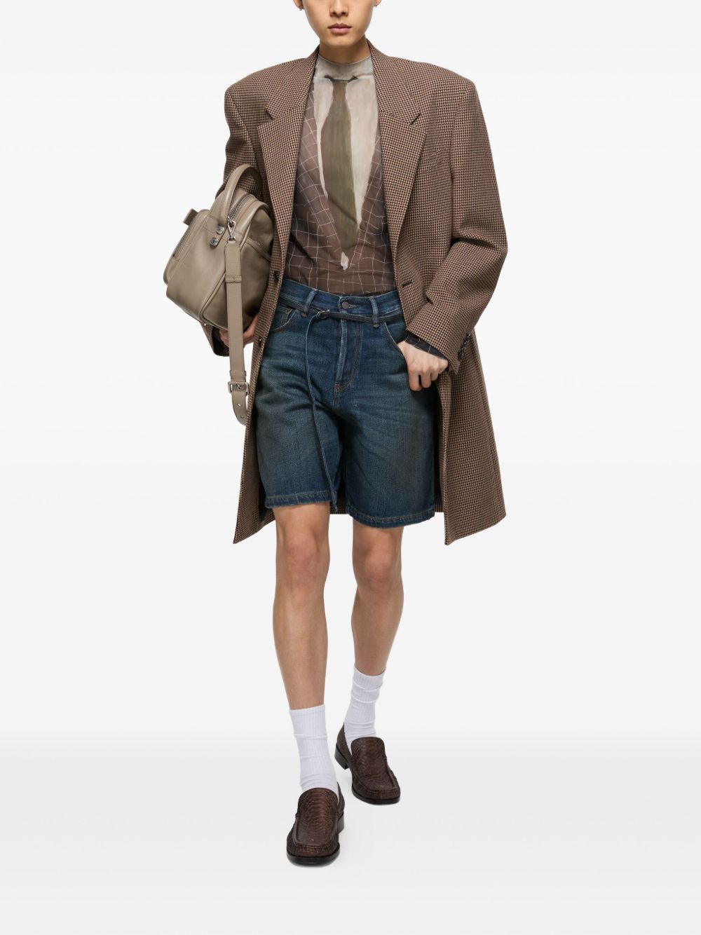 cotton denim shorts - 2