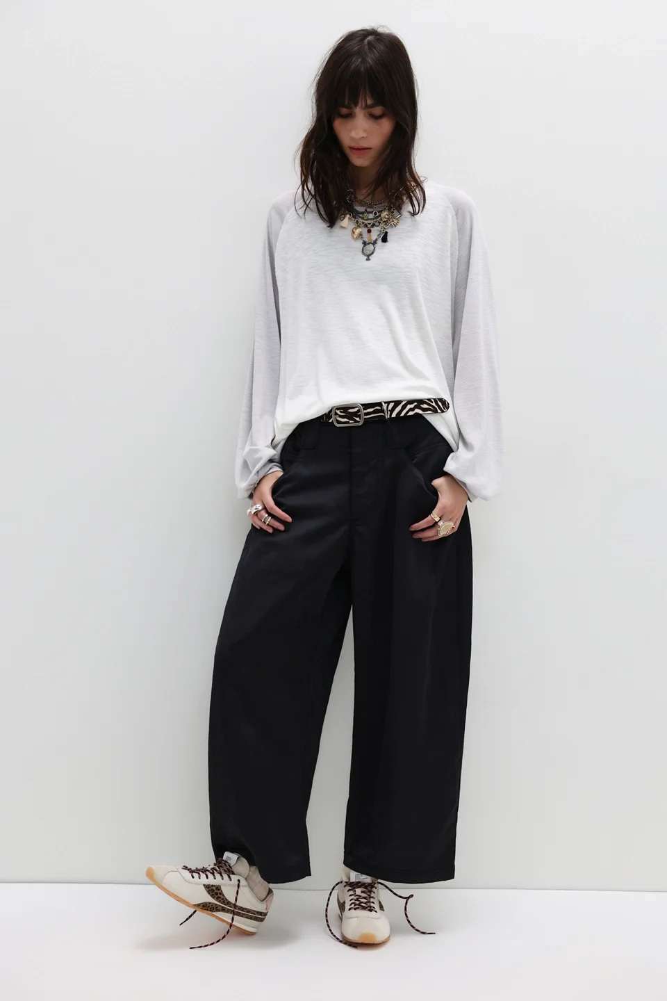 Satin Boyfriend Trousers - 1