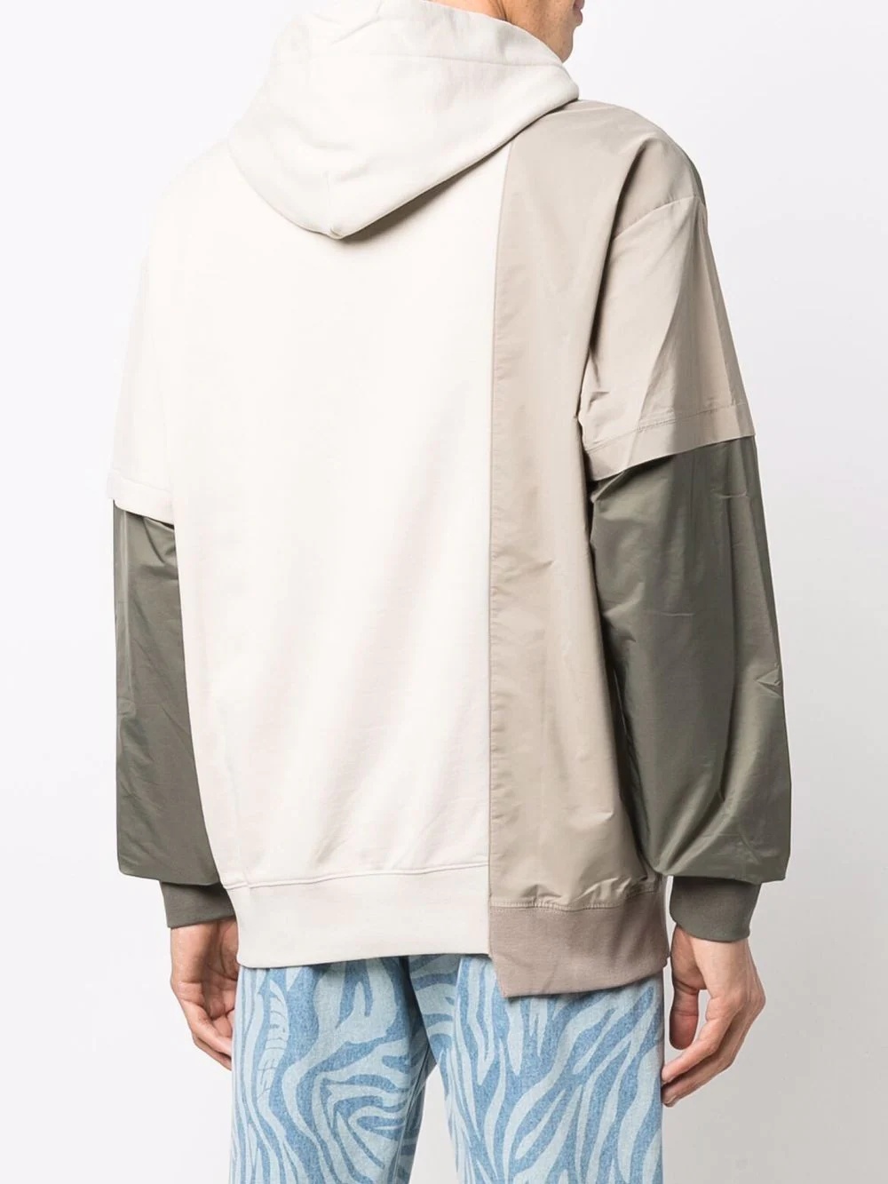 colour-block panelled hoodie - 4