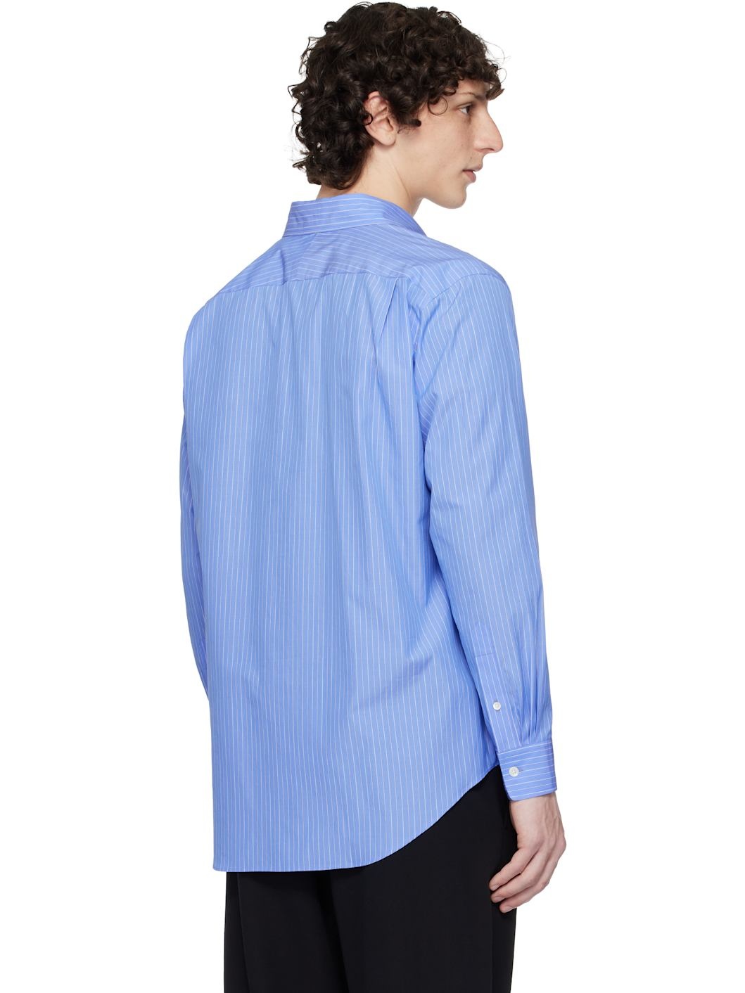 Blue Suvin High Count Cloth Stripe Shirt - 3