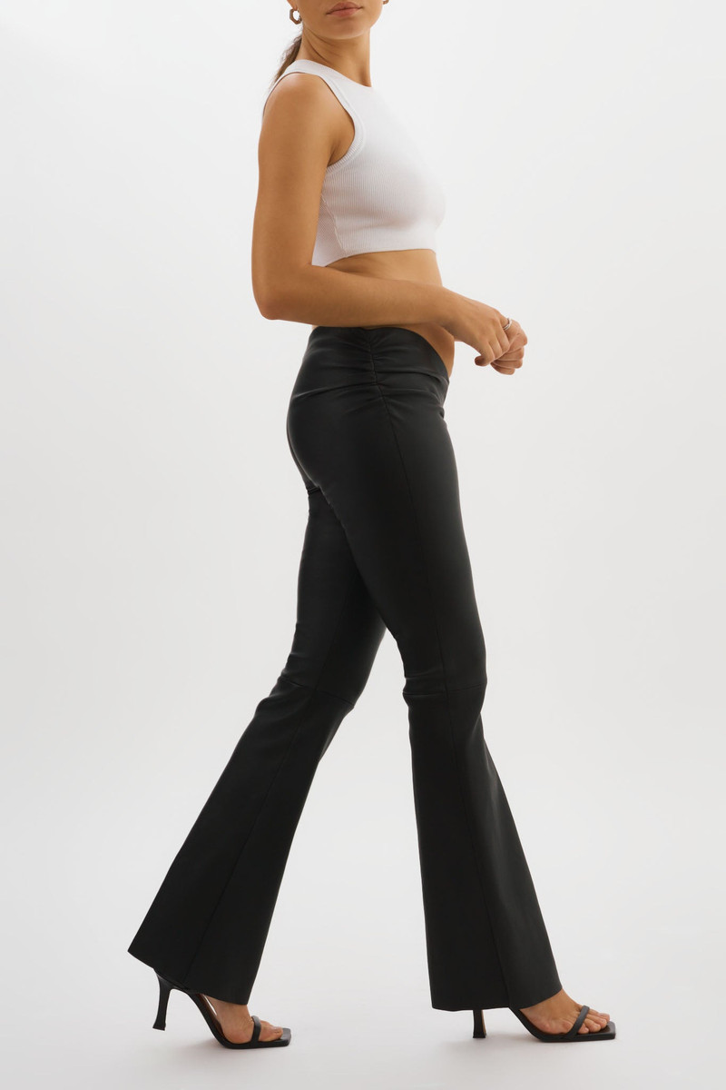 NADDA | Leather Low Rise Pants 5