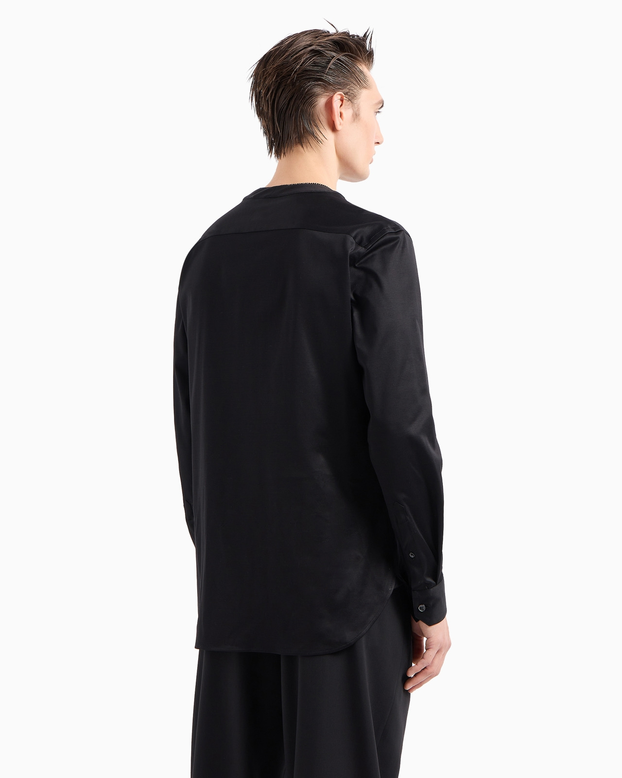 Giorgio's silk interlock shirt with rhinestone piping - 3