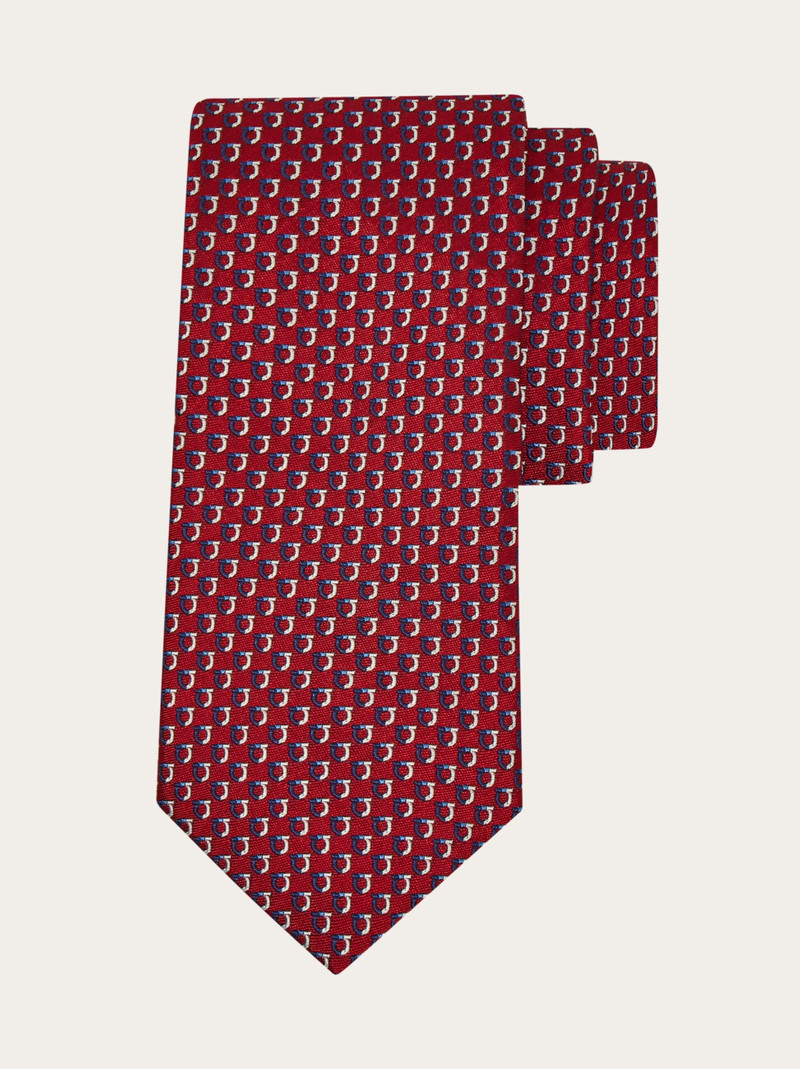 Bicolor Gancini jacquard tie 1