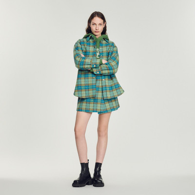 Sandro Checked wool overshirt coat outlook