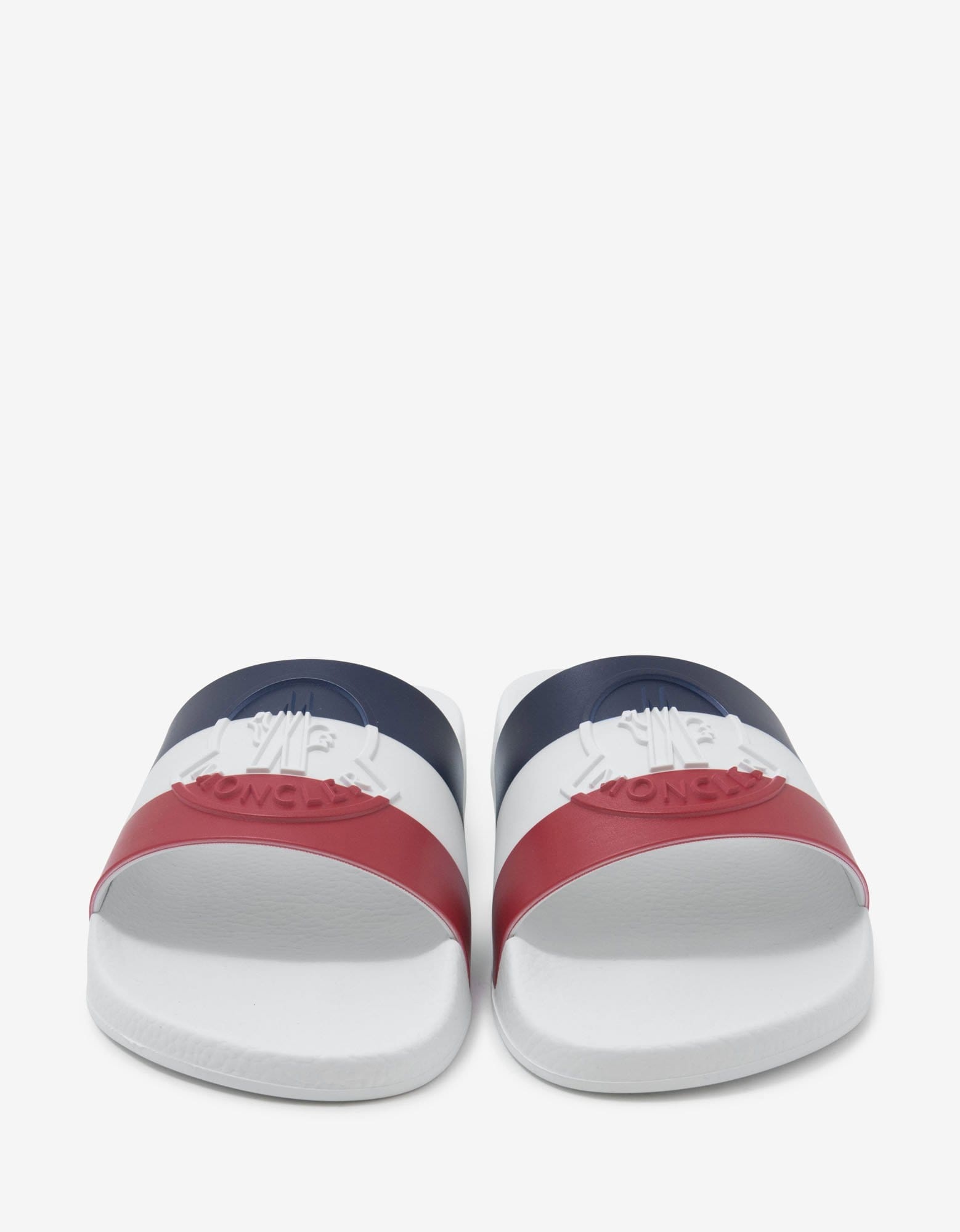 Basile White Tricolour Logo Slide Sandals - 4