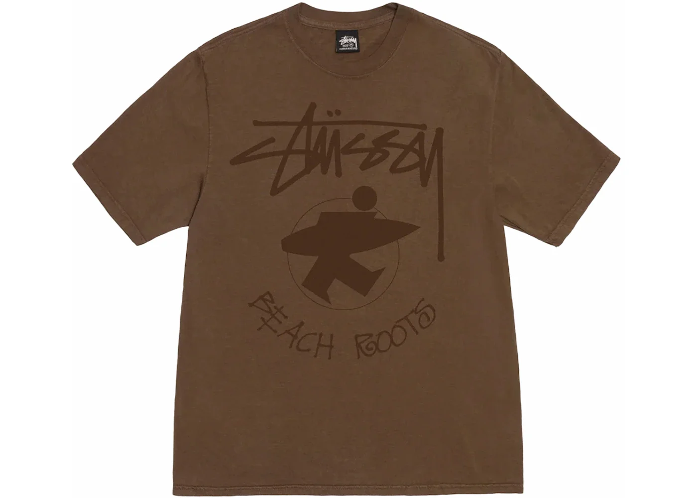 Stussy Beach Roots Pigment Dyed Tee Brown - 1