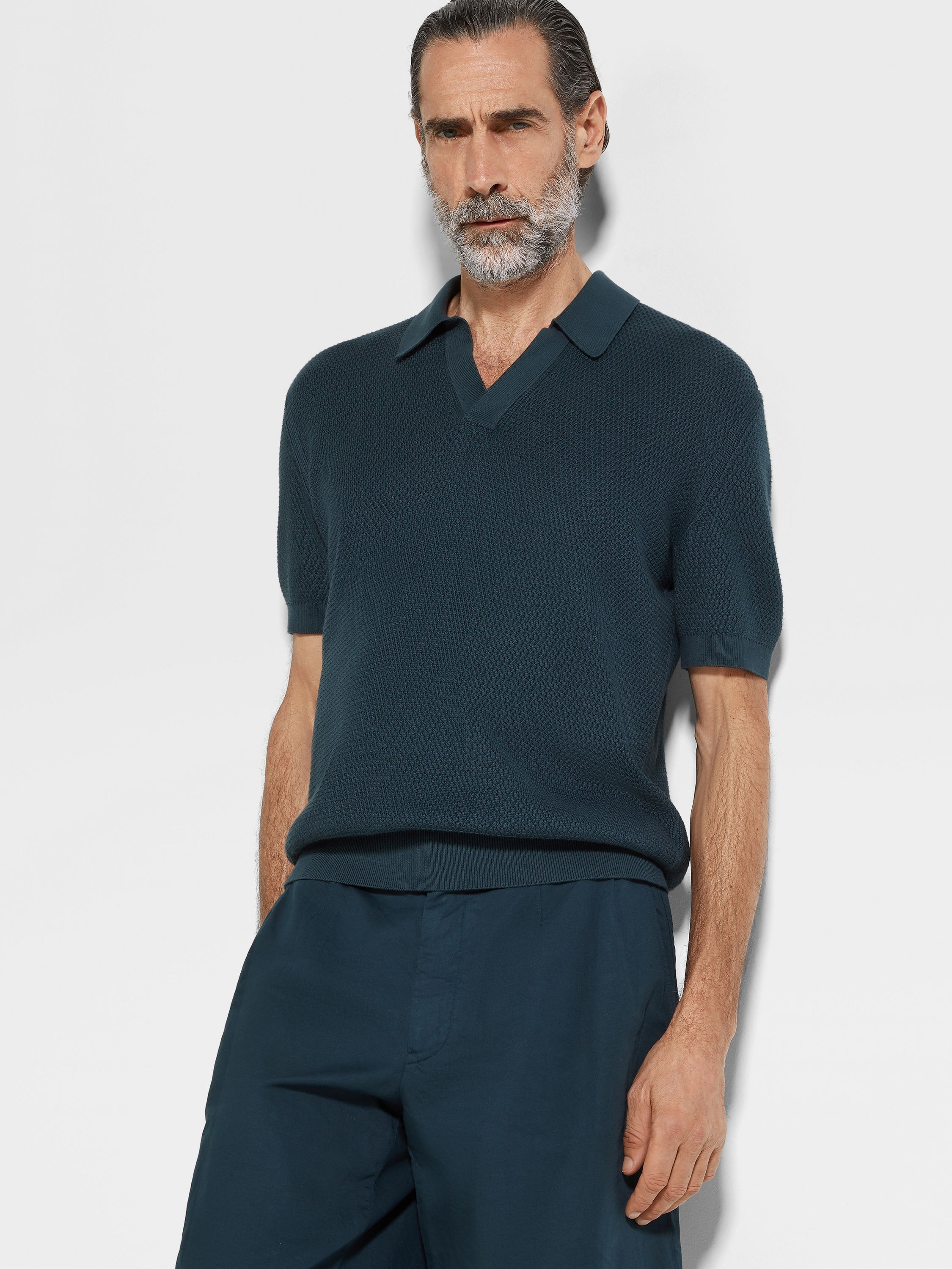 DARK TEAL BLUE PREMIUM COTTON POLO SHIRT - 3