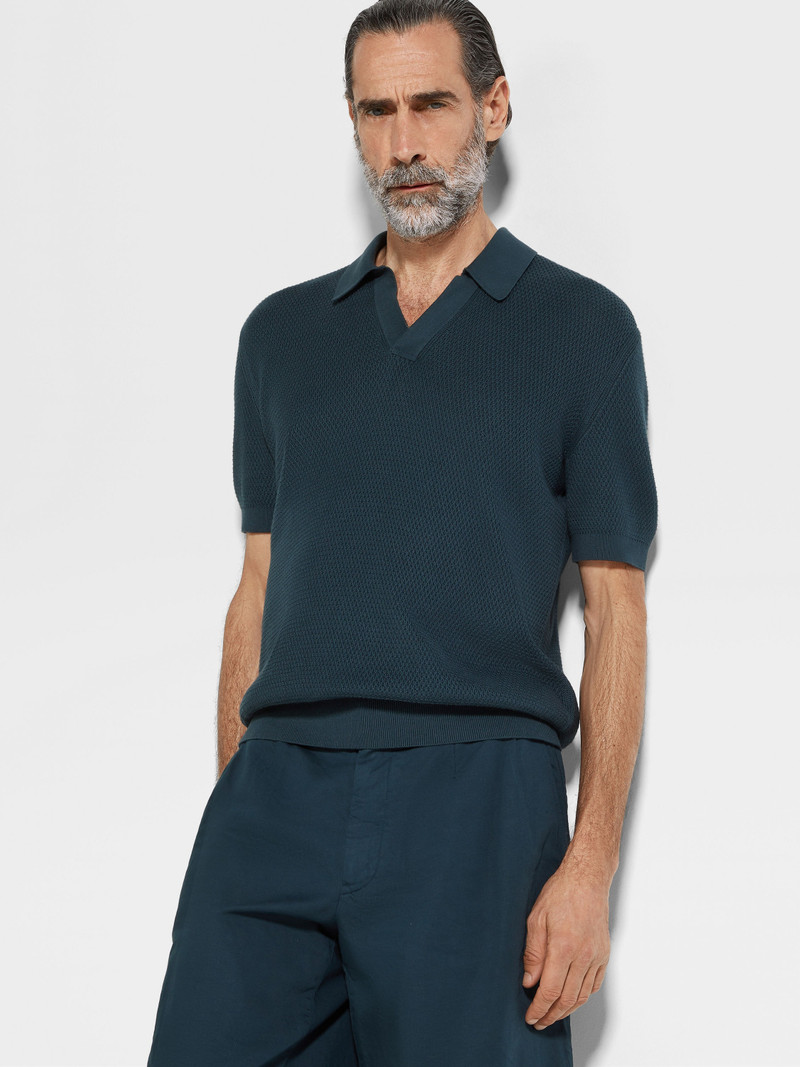 DARK TEAL BLUE PREMIUM COTTON POLO SHIRT 3