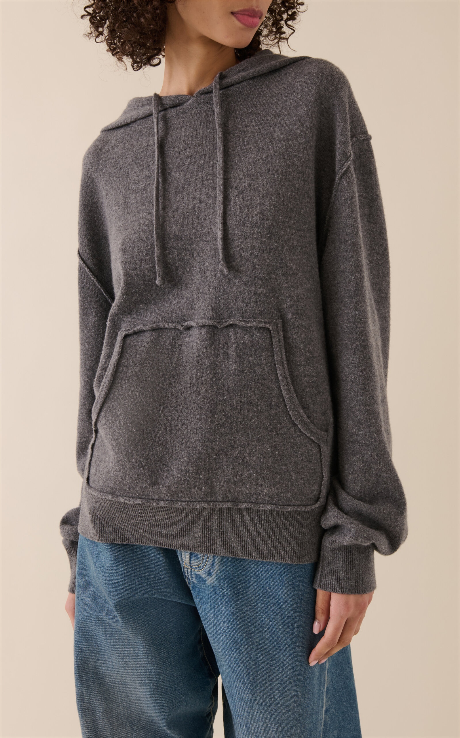 Knit Wool-Cashmere Sweatshirt grey - 2