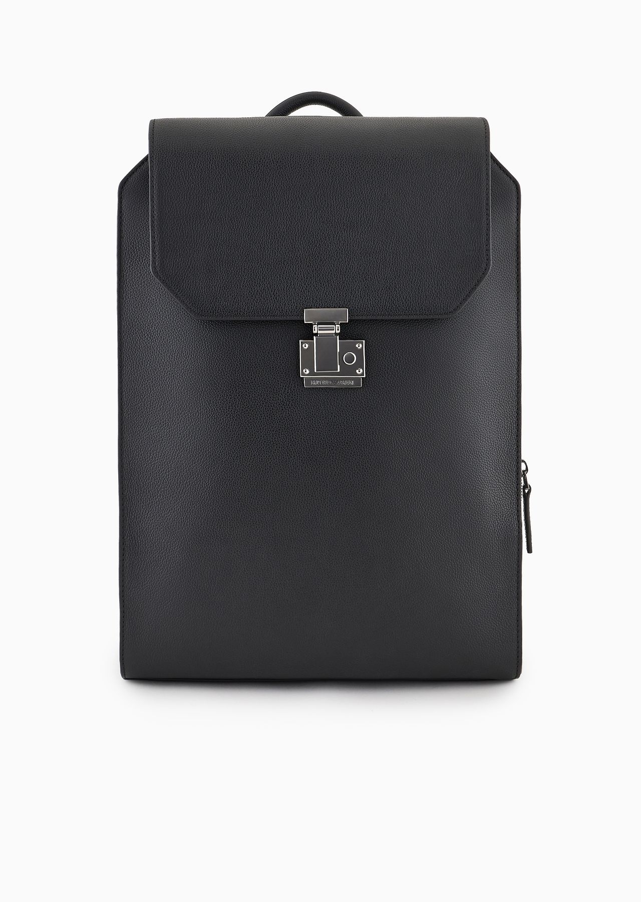 Tumbled-leather backpack with flap and laptop compartment - 1