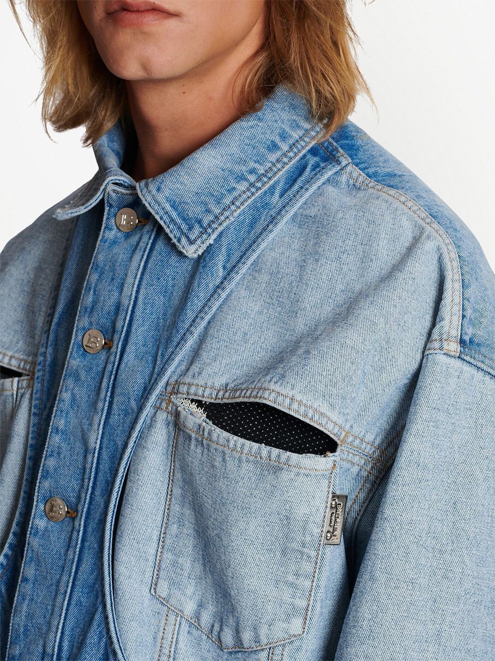 PANELLED-DESIGN DENIM JACKET - 3