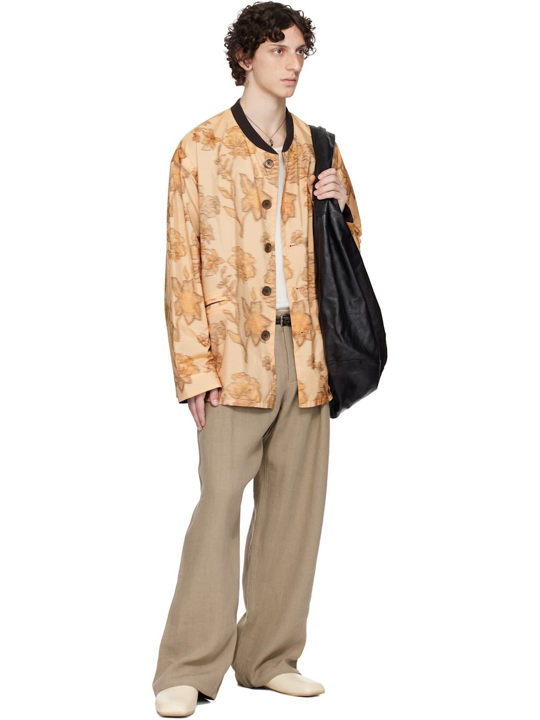 WORK SHOP Emporio Armani Beige Carico Trousers - 5