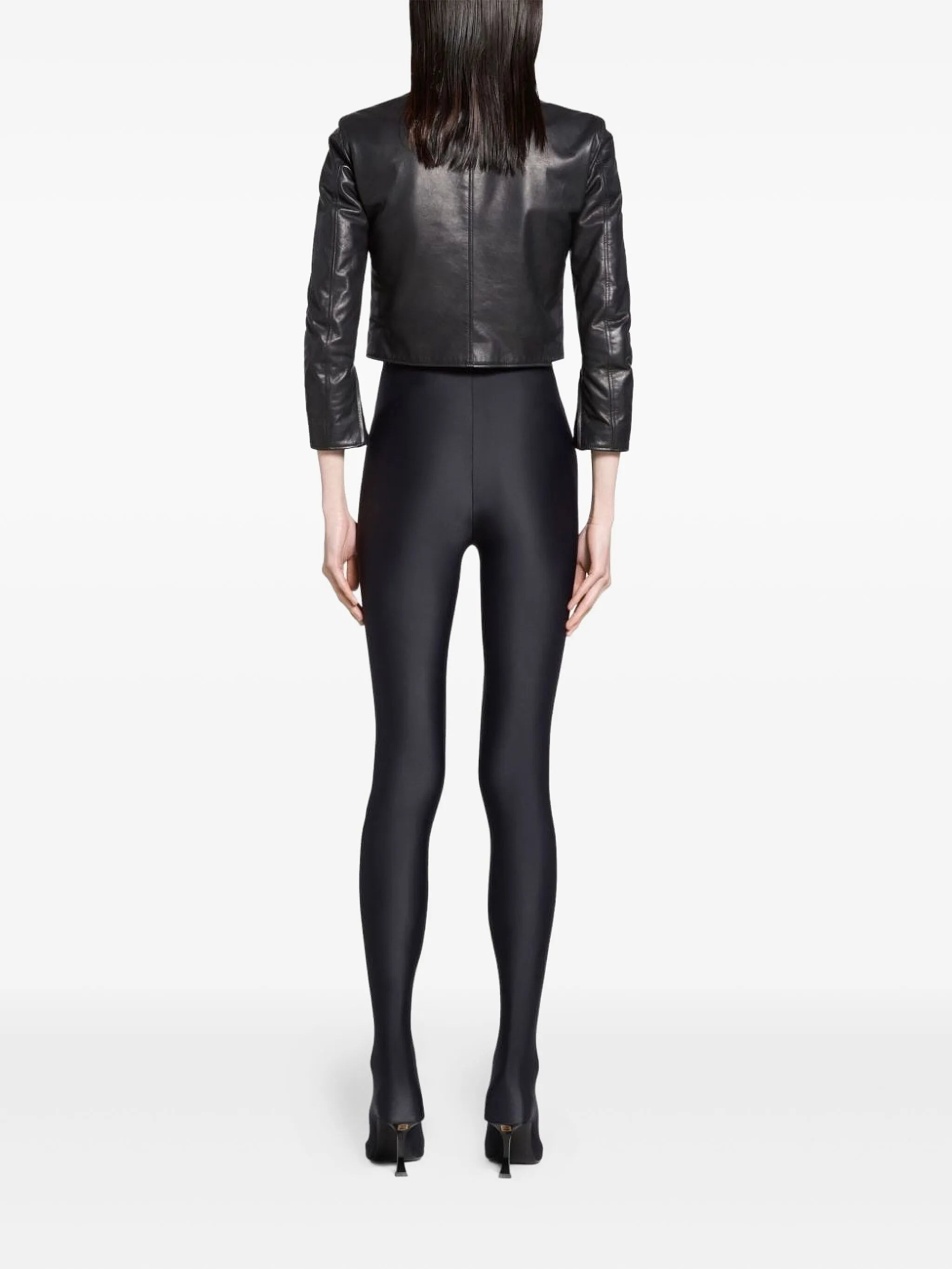 Racer Zipped Leather Jacket - 4