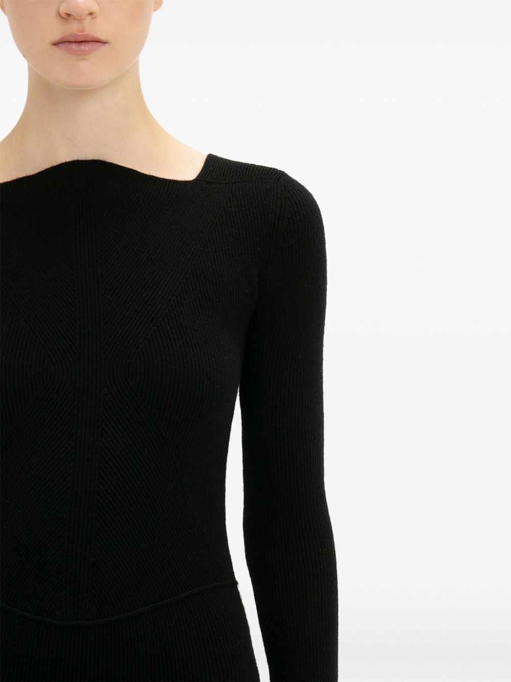 ribbed stretch-wool midi dress - 5
