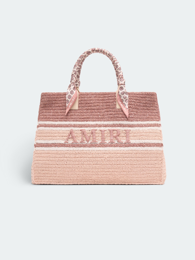 WOVEN STRIPE RAFFIA TOTE BAG 1