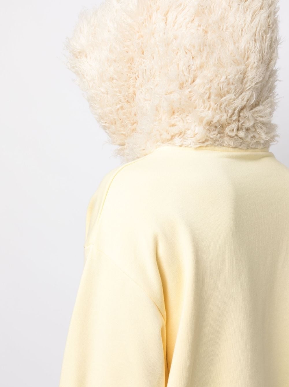 faux-fur cotton hoodie - 5