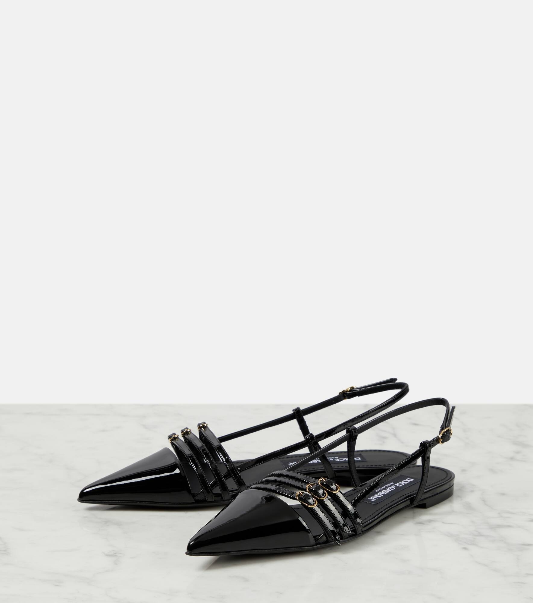 Patent leather slingback ballet flats - 5